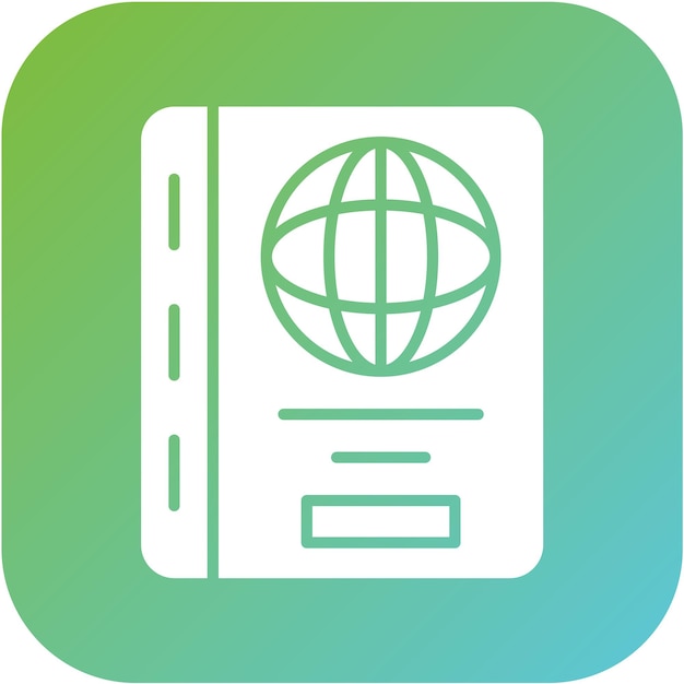 Diseño vectorial Estilo del icono del pasaporte