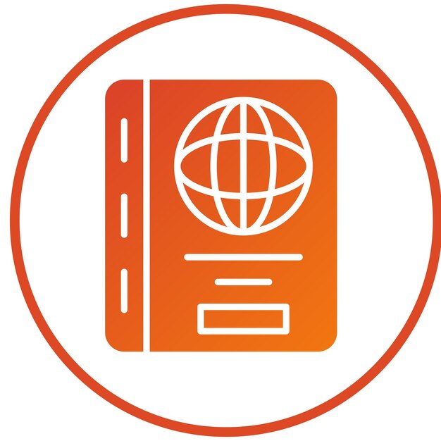Diseño vectorial Estilo del icono del pasaporte