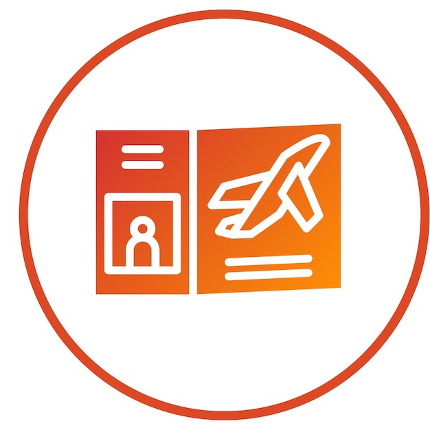 Diseño vectorial Estilo del icono del pasaporte