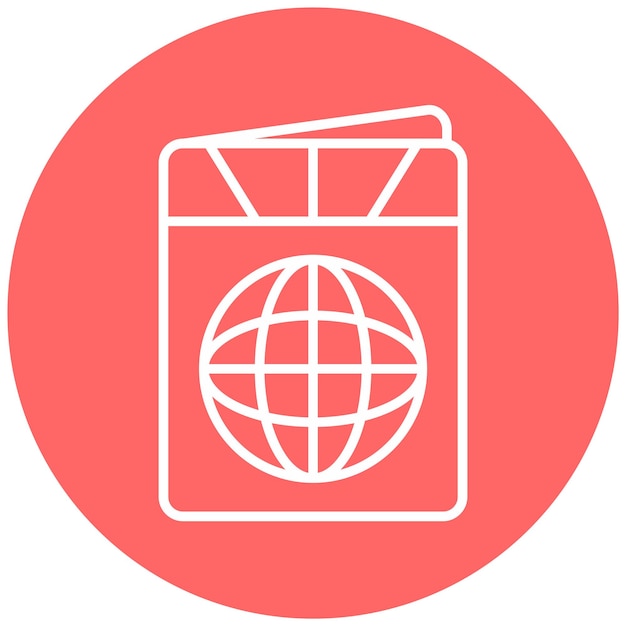 Diseño vectorial Estilo del icono del pasaporte