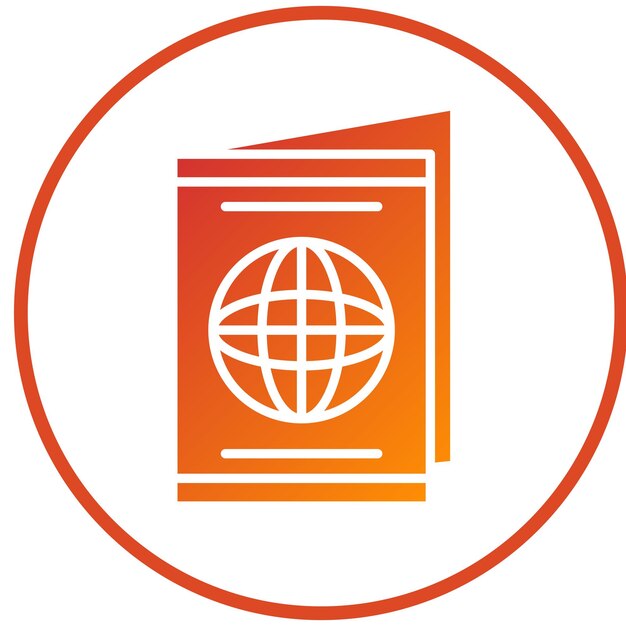 Diseño vectorial Estilo del icono del pasaporte