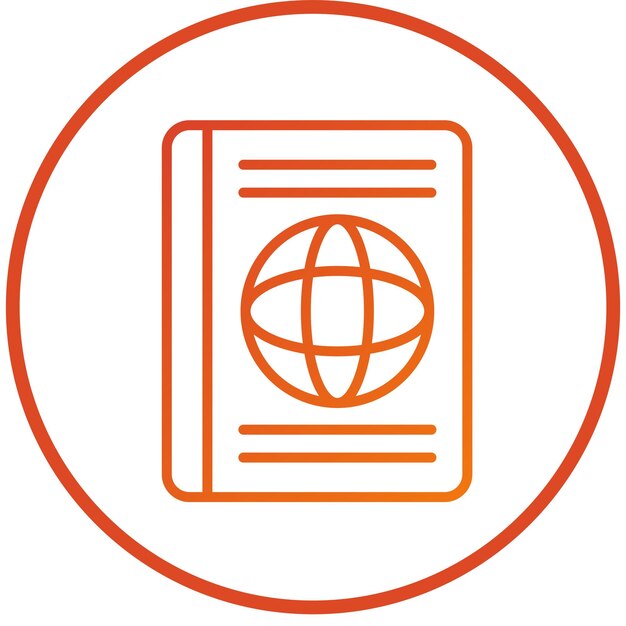 Diseño vectorial Estilo del icono del pasaporte