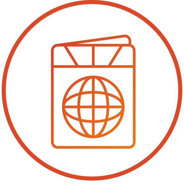 Diseño vectorial Estilo del icono del pasaporte