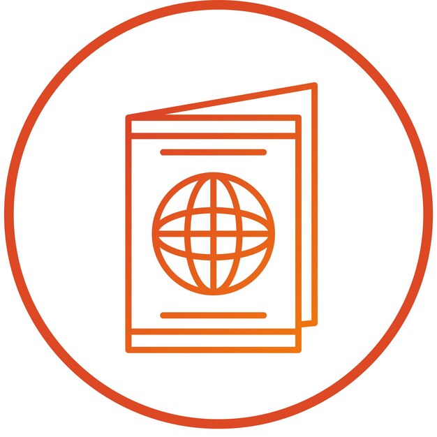 Diseño vectorial Estilo del icono del pasaporte