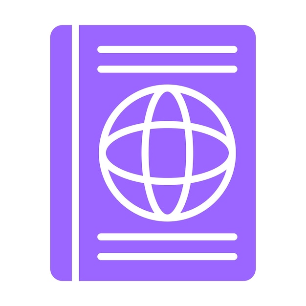Diseño vectorial Estilo del icono del pasaporte