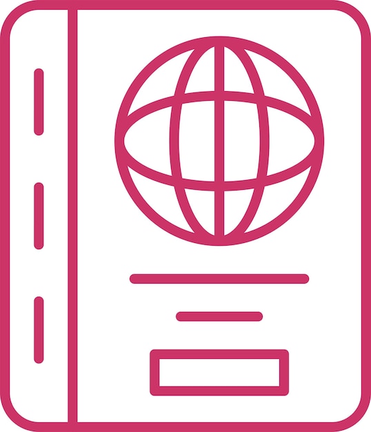 Diseño vectorial Estilo del icono del pasaporte