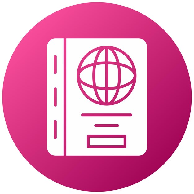 Diseño vectorial Estilo del icono del pasaporte