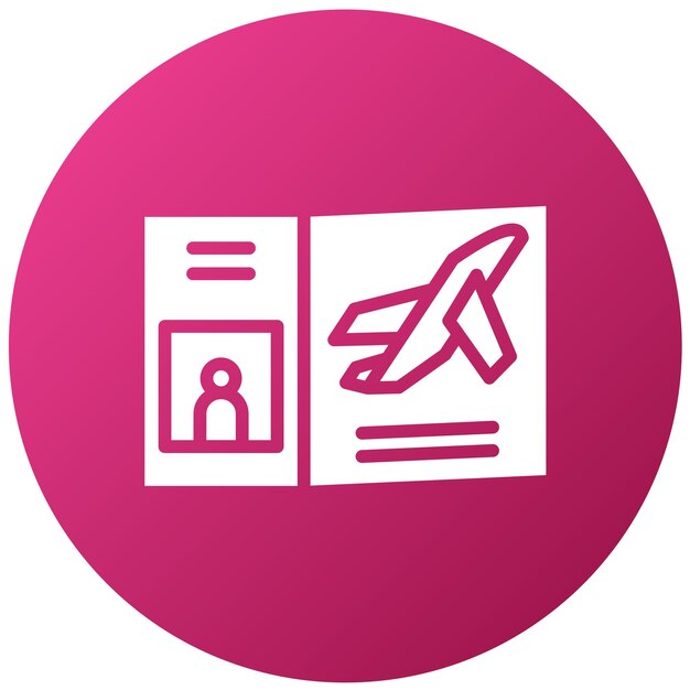 Diseño vectorial Estilo del icono del pasaporte