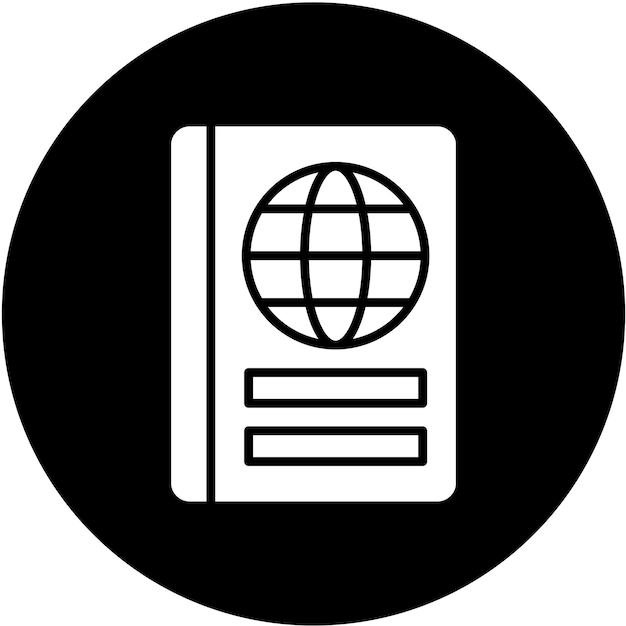 Diseño vectorial Estilo del icono del pasaporte