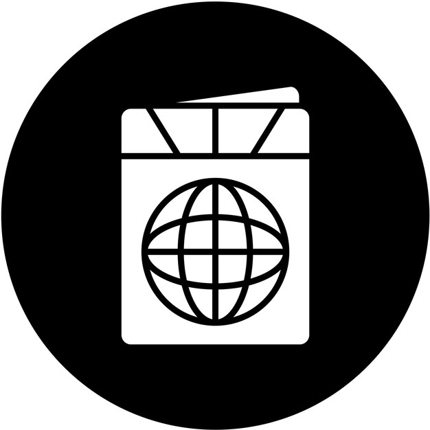 Diseño vectorial Estilo del icono del pasaporte