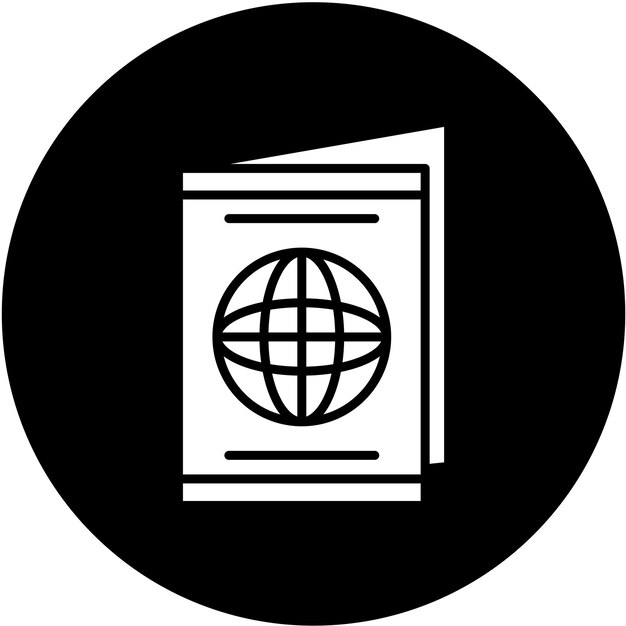 Diseño vectorial Estilo del icono del pasaporte
