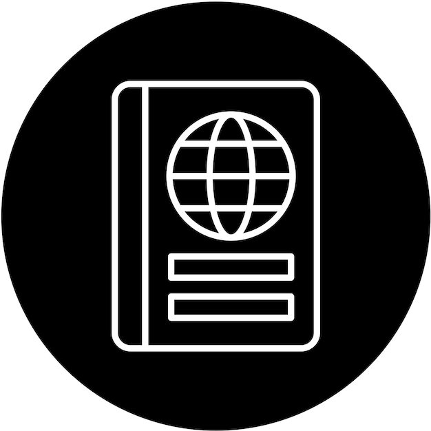 Diseño vectorial Estilo del icono del pasaporte