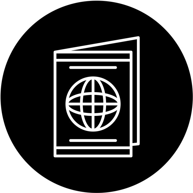 Diseño vectorial Estilo del icono del pasaporte