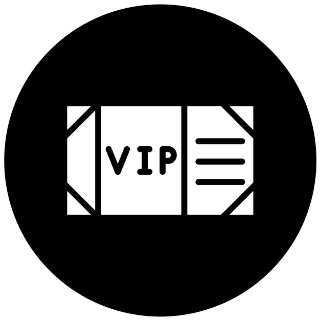 Diseño vectorial del estilo del icono del pase VIP