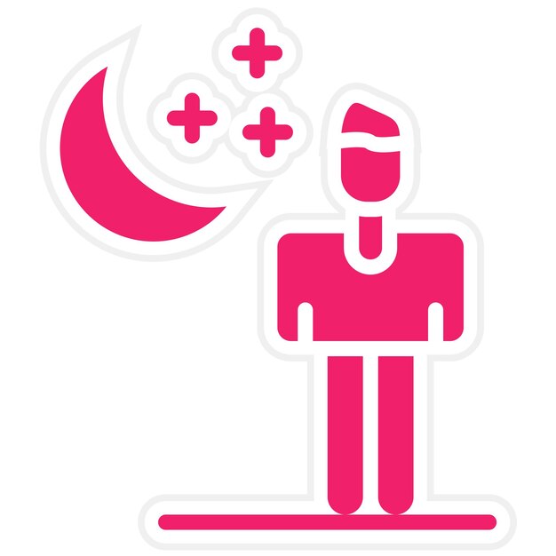 Diseño vectorial de estilo de icono de paseo bajo la luz de la luna