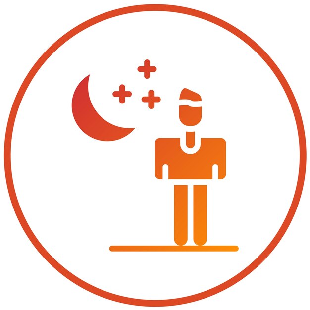 Diseño vectorial de estilo de icono de paseo bajo la luz de la luna