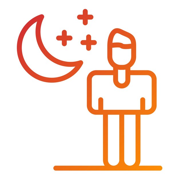 Diseño vectorial de estilo de icono de paseo bajo la luz de la luna