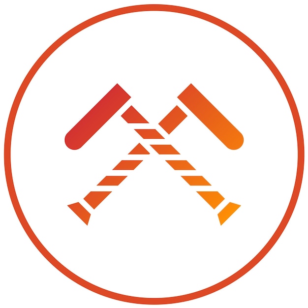 Diseño vectorial de estilo de icono de paseo con muleta