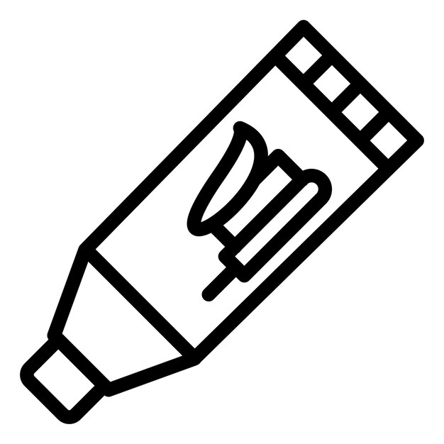 Diseño vectorial del estilo del icono de la pasta de dientes