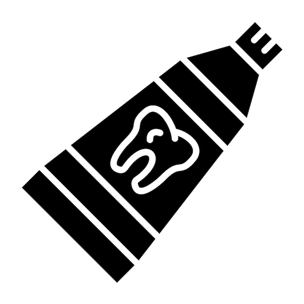 Diseño vectorial del estilo del icono de la pasta de dientes