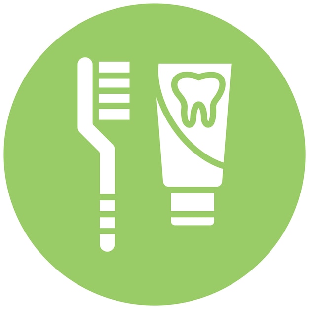Diseño vectorial del estilo del icono de la pasta de dientes
