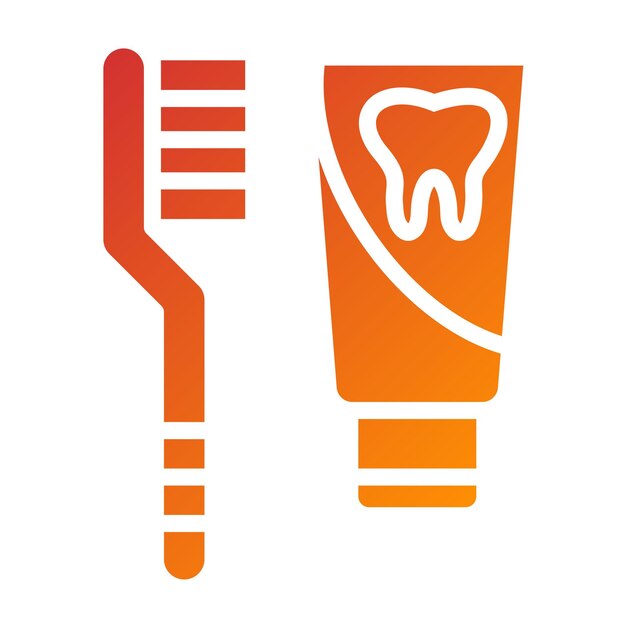 Diseño vectorial del estilo del icono de la pasta de dientes