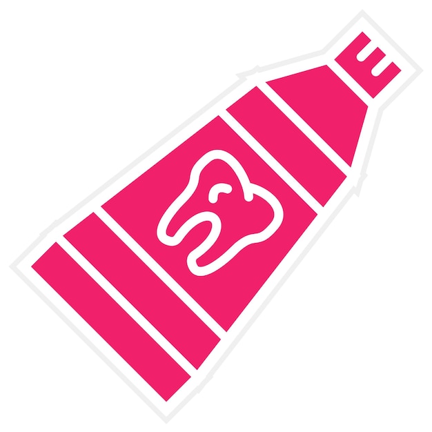 Diseño vectorial del estilo del icono de la pasta de dientes