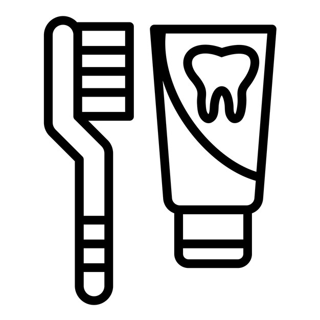 Diseño vectorial del estilo del icono de la pasta de dientes