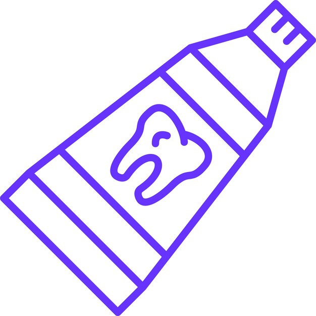 Diseño vectorial del estilo del icono de la pasta de dientes