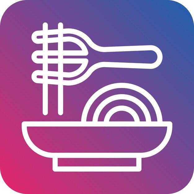 Diseño vectorial de estilo de icono de pasta