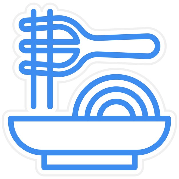 Diseño vectorial de estilo de icono de pasta