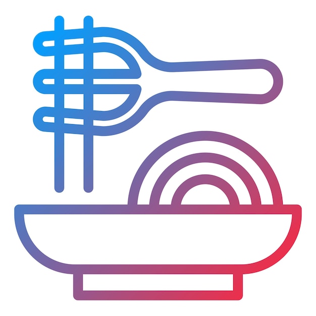 Diseño vectorial de estilo de icono de pasta