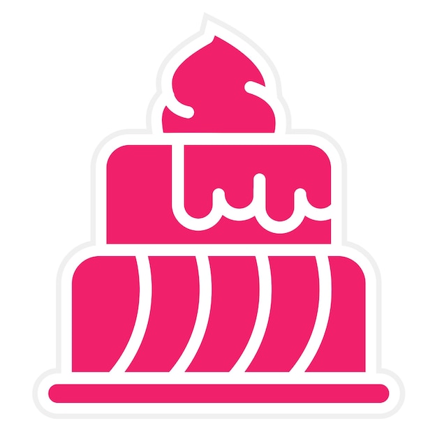 Diseño vectorial Estilo del icono del pastel de crema