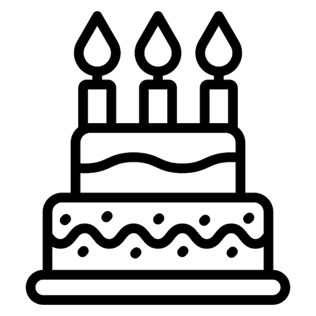 Diseño vectorial de estilo de icono de pastel de cumpleaños