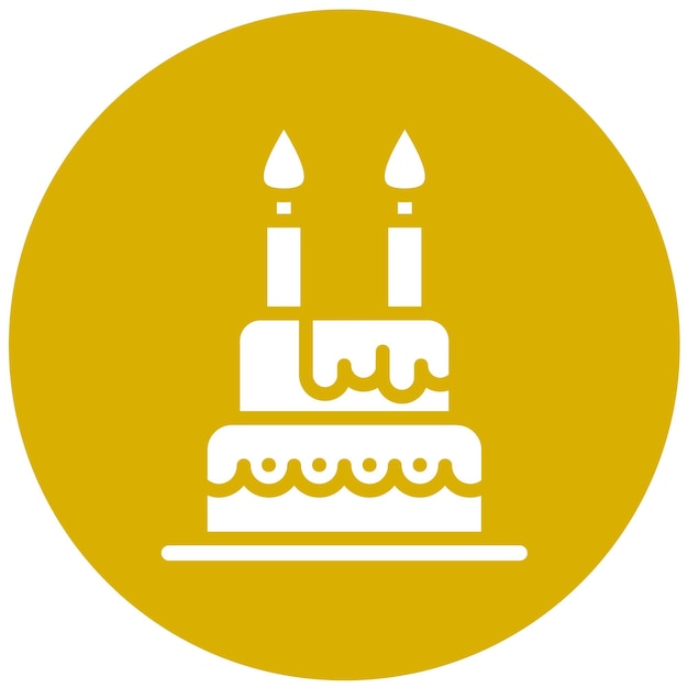 Diseño vectorial de estilo de icono de pastel de cumpleaños