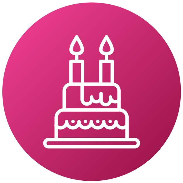 Diseño vectorial de estilo de icono de pastel de cumpleaños