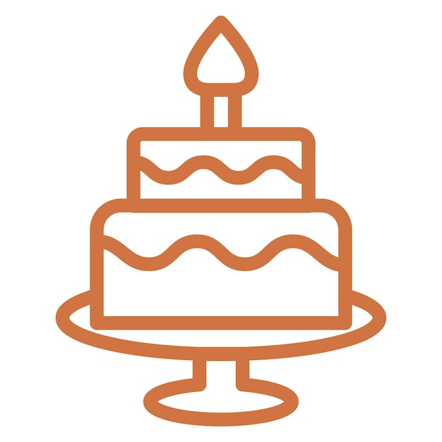 Diseño vectorial de estilo de icono de pastel de dos capas