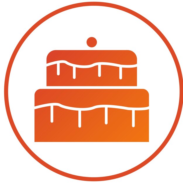 Diseño vectorial de estilo de icono de pastel de dos capas