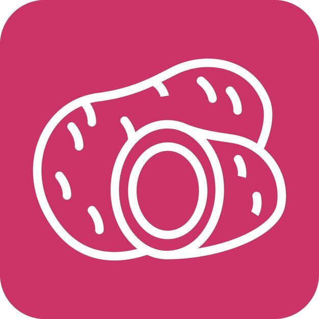 Diseño vectorial Estilo del icono de la patata