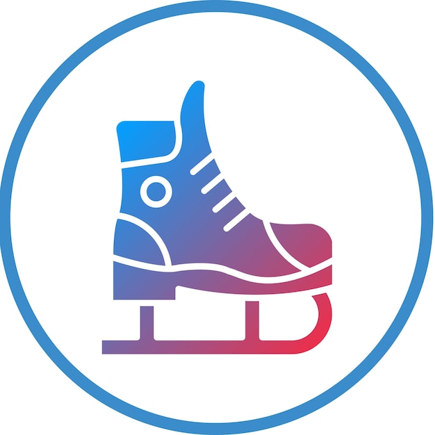 Diseño vectorial de estilo de icono de patinaje sobre hielo