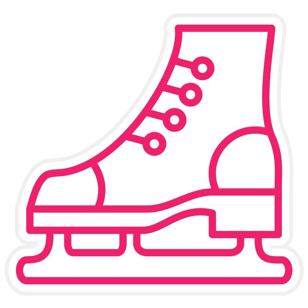 Diseño vectorial de estilo de icono de patinaje sobre hielo