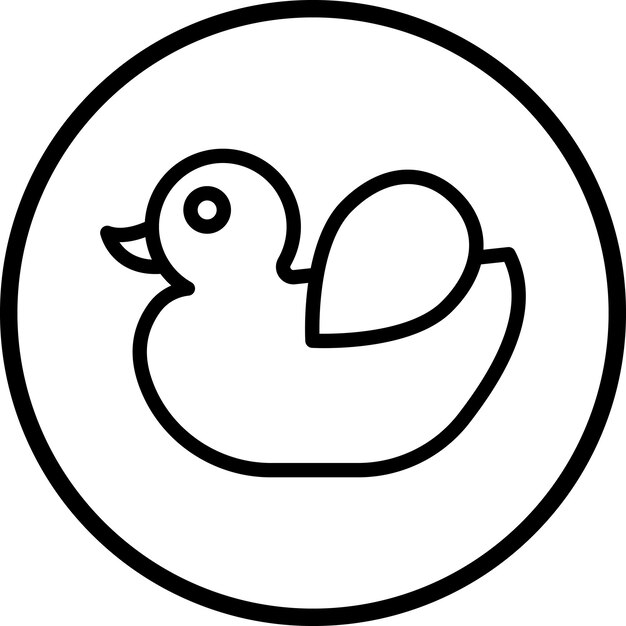 Diseño vectorial de estilo de icono de pato de goma