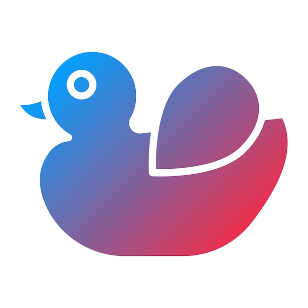 Diseño vectorial de estilo de icono de pato de goma