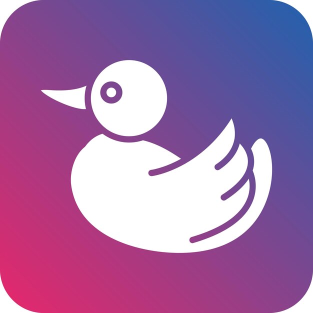Diseño vectorial de estilo de icono de pato de goma