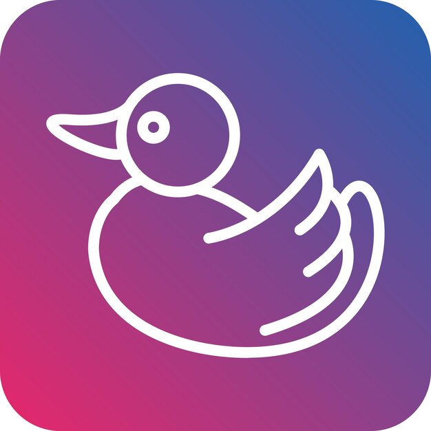 Diseño vectorial de estilo de icono de pato de goma