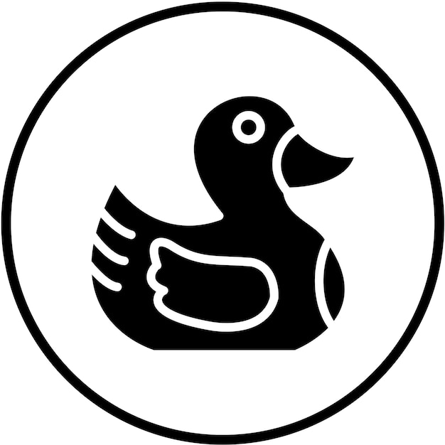 Diseño vectorial de estilo de icono de pato de goma