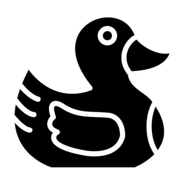 Diseño vectorial de estilo de icono de pato de goma
