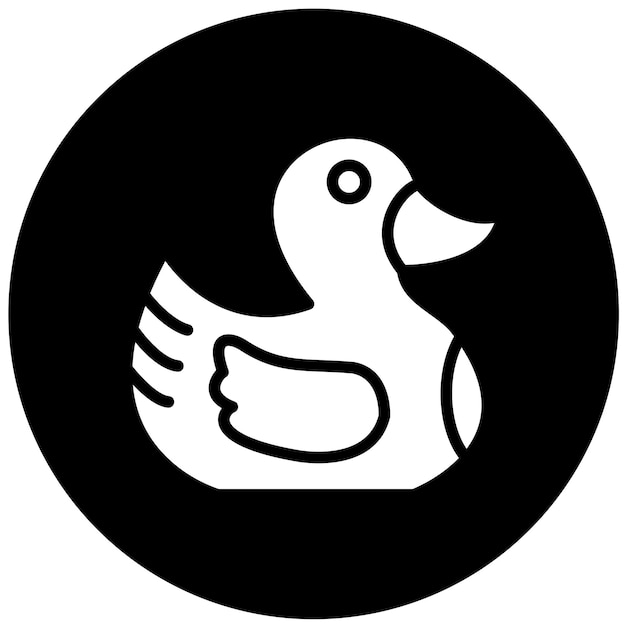 Diseño vectorial de estilo de icono de pato de goma