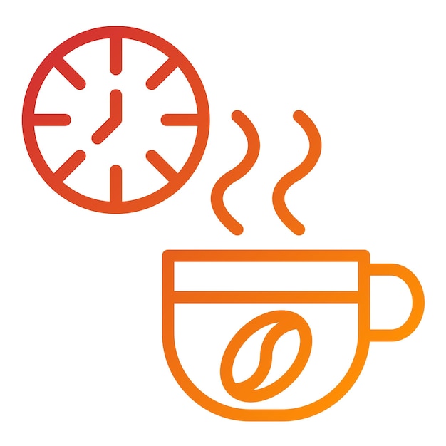 Diseño vectorial Estilo del icono de la pausa para el café