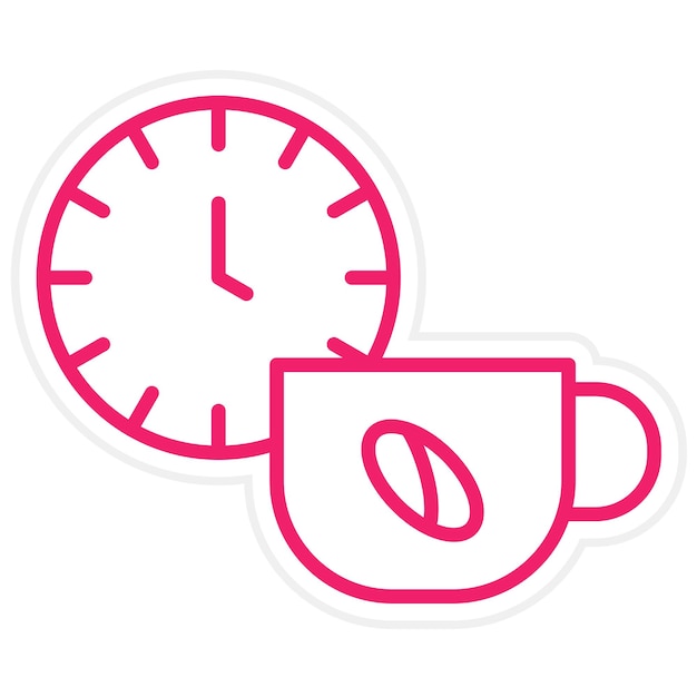 Diseño vectorial Estilo del icono de la pausa para el café